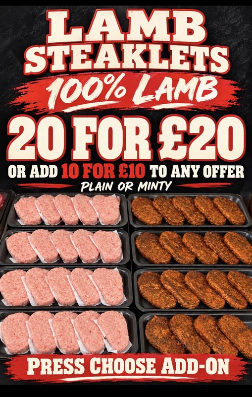 20 x lamb steaklets £20
