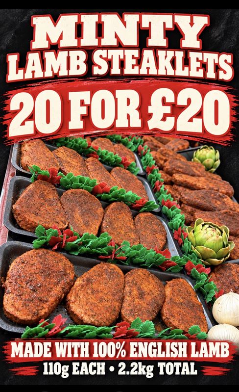 20 x minty lamb steaklets 