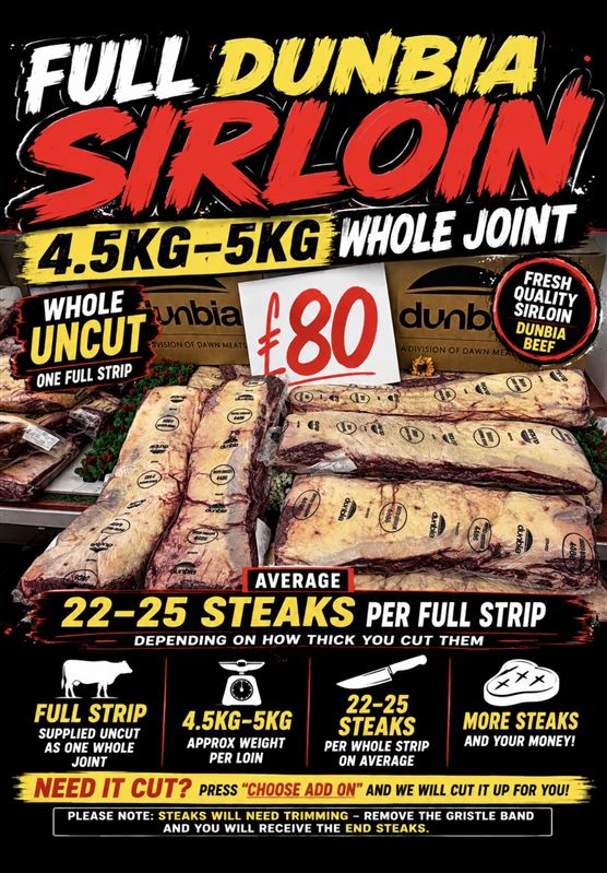 4.5-5kg WHOLE sirloin 