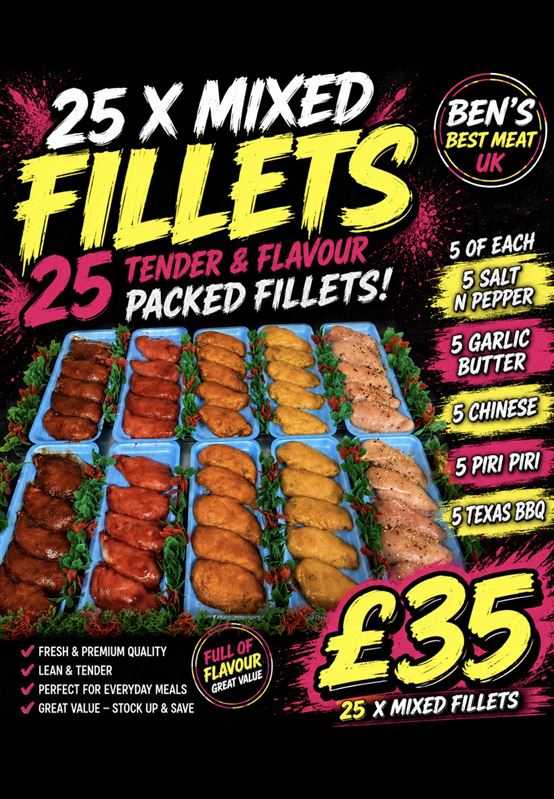 25 x mixed chicken fillets 