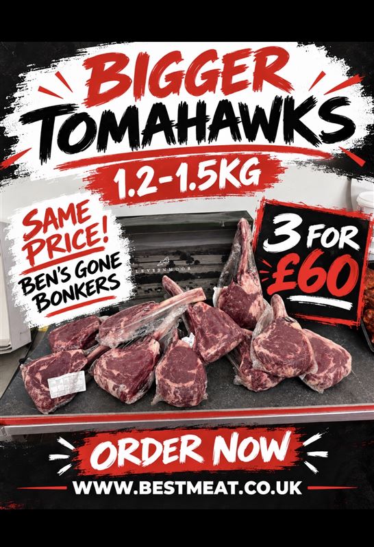 3 x 1.2-.1.5kg tomahawks 