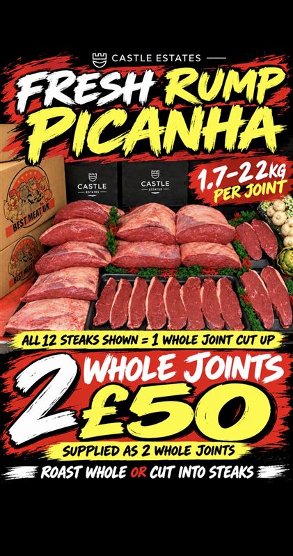 2 x WHOLE picanha rump 