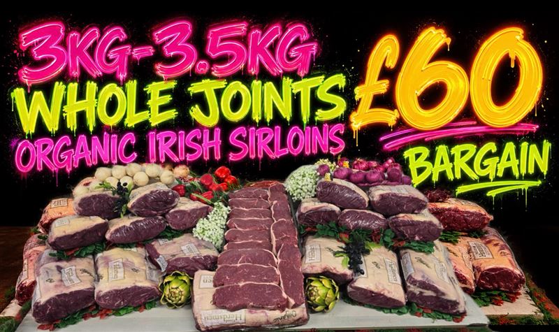 3kg-3.5kg whole organic sirloin joint